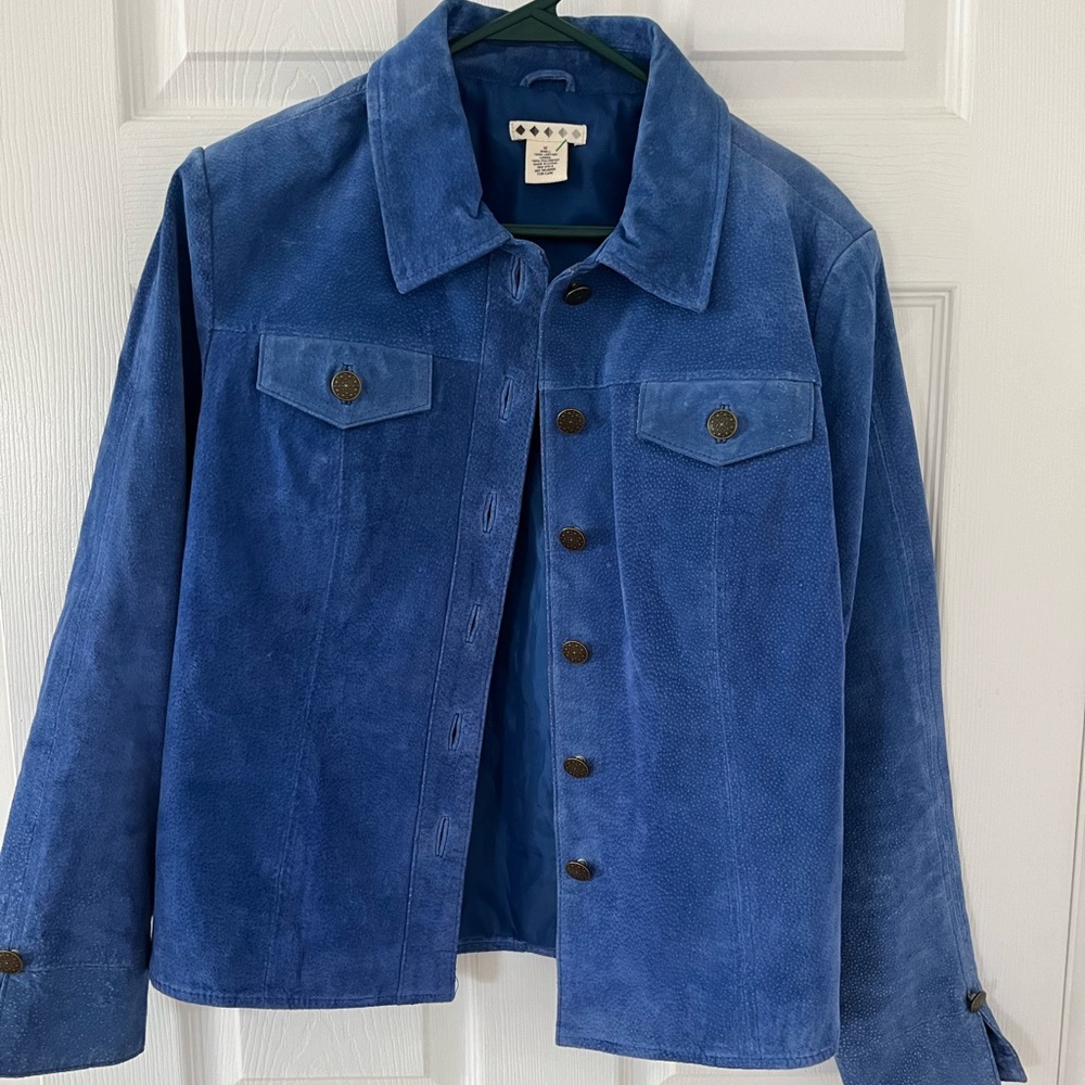 Five diamonds Blue suede jacket